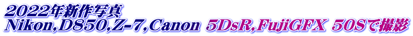 ２０２２年新作写真 Nikon,D850,Z-7,Canon 5DsR,FujiGFX 50Sで撮影
